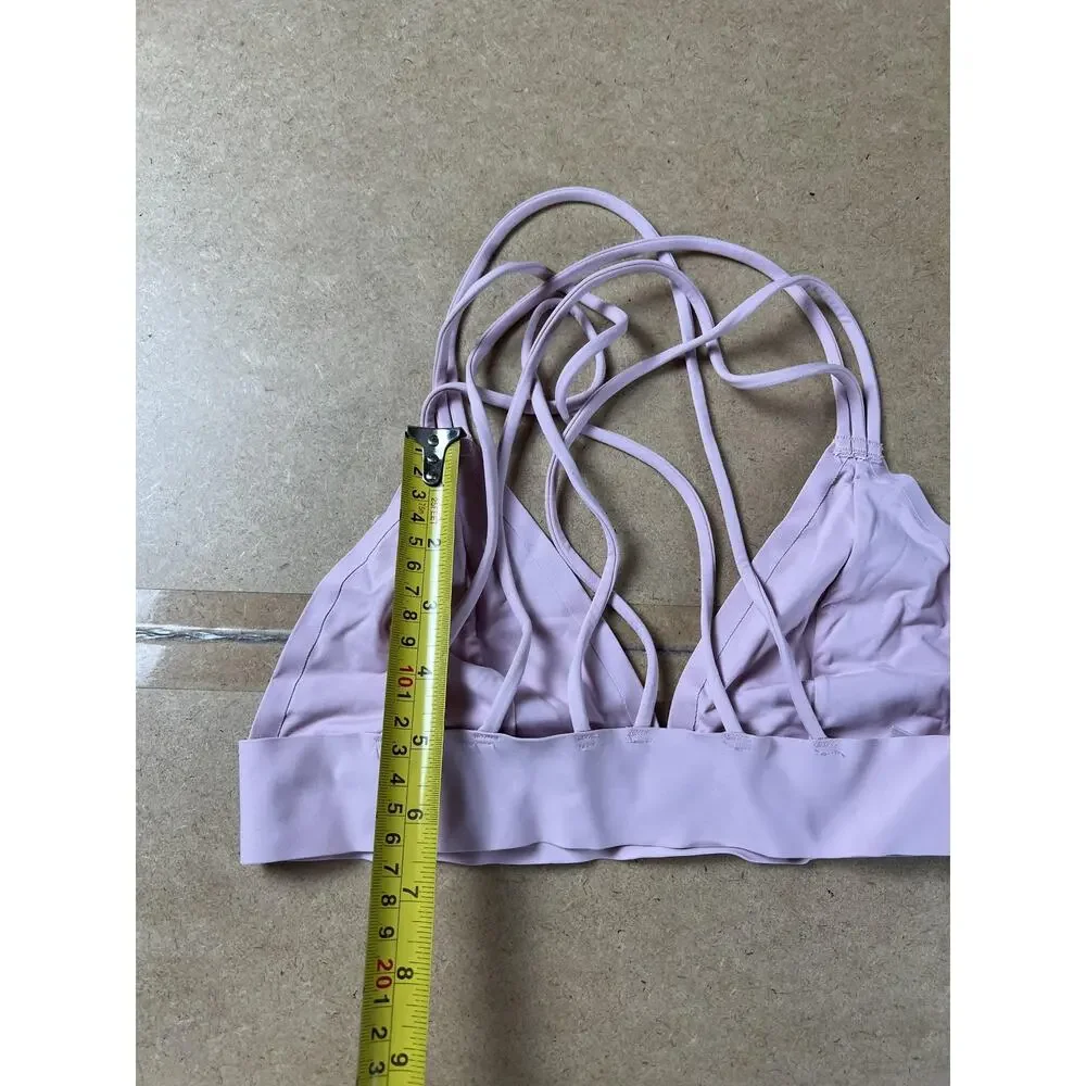 PINK Bra Womens S Pink Bralette Hook & Eye Lightly Lined Spaghetti Strap